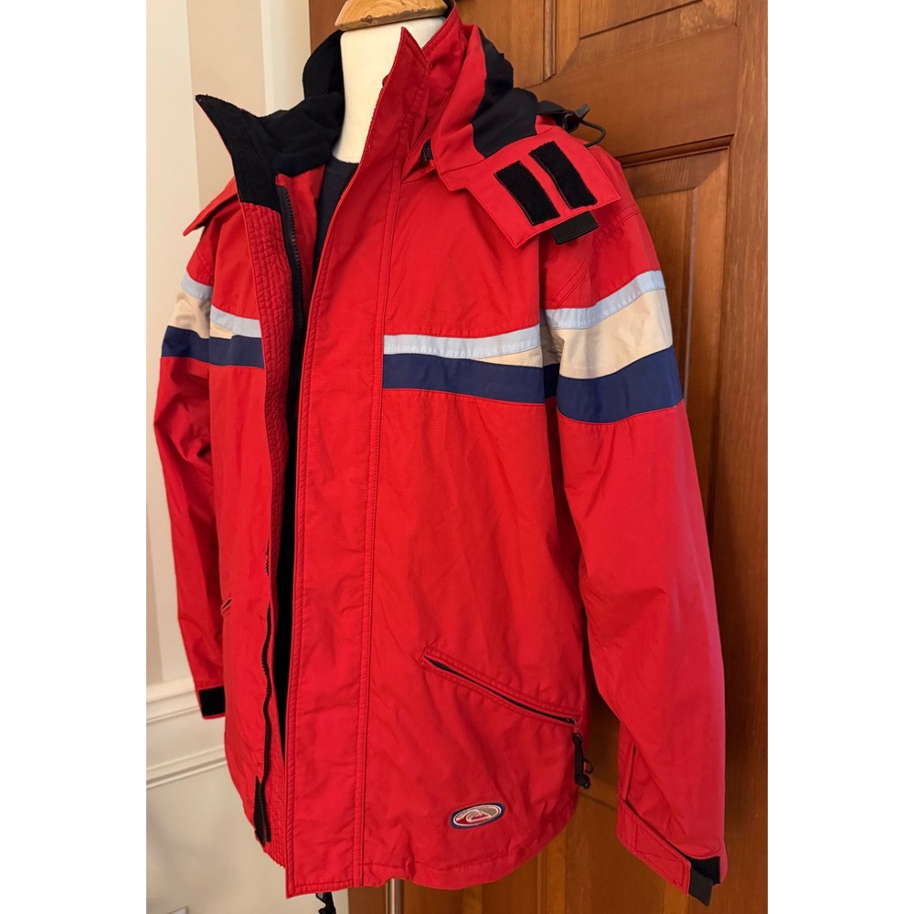 Quiksilver Ski Snowboard Winter Jacket Coat Mens Medium Red Hooded Snow Skirt